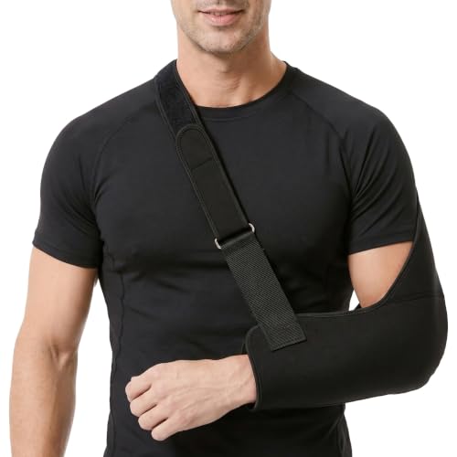 QBEJIME Echarpe de Bras Médicale pour Bras Gauche et Droit, Echarpe de Bras Réglable avec Soutien d'Épaule Respirant, Attelle Bras pour Immobilisation après Blessure, pour Homme et Femme