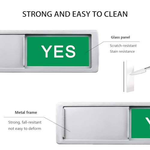 Image of Yes /No Slider Sign,Slider Indicator Tells Whether Yes or No, Indicator for Mailboxes, Offices, Homes-7'' x 2'' - Silver