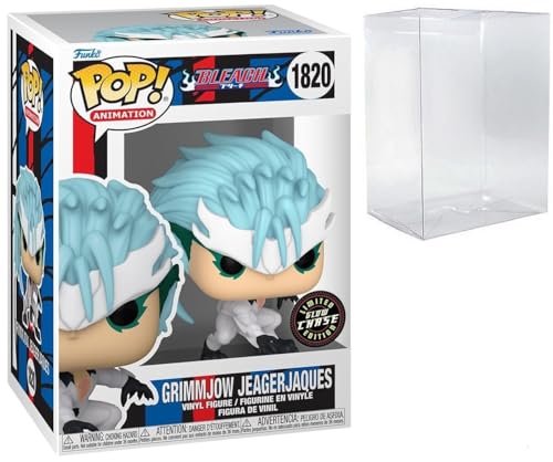 POP Anime: Bleach - Grimmjow Jeagerjaques (Glow-in-The-Dark) Figura de vinilo de edición limitada Chase Funko (incluido con funda protectora de caja compatible), multicolor, 3.75