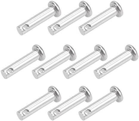 Uxcell 10-Pack Single Hole Clevis Pins, M6 X 16mm 304 Stainless Steel Flat B 526501