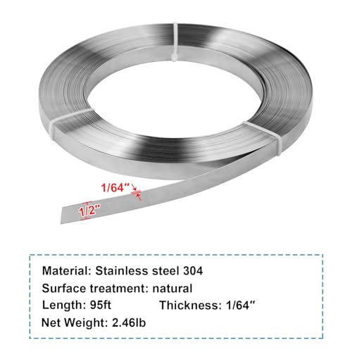 MOUNTAIN_ARK 304 Stainless Steel Strapping Band Coil - 1/2" x 95', Packing Tensioner Strap in Plastic Case, 1/64" Thick by MOUNTAIN_ARK - Image 2