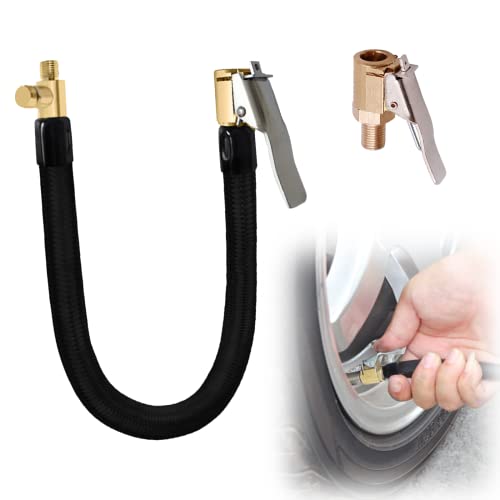 Adaptateur de Tuyau Gonflage Pneu Tuyau en Caoutchouc d'air de Valve Voiture Tuyau Pompe Gonflage Pneu Connecteur valve de pneu en caoutchouc pour Gonflage de Pneus de Vélo Moto et Voiture 30 cm Cover