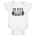 Pop Threads I'd Flex But I Like This Shirt White 6M Infant Bodysuit