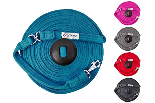 Paris Tack 24' and 34' Premium Soft Grip Cotton Lunge Lines with Removable Swivel Snap and Rubber Stopper