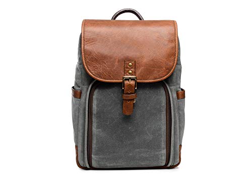 ONA Monterey Camera and Laptop Backpack (Smoke and Antique Cognac)