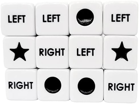 Left Right Center Dice Only 12 Dices Left Right Center Dice Game Prime Dice Only（ six Sided ，16mm）