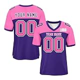 Personalisiert American Football Spieltrikots mit Name Nummer Personalisierte Trikot T-Shirt für Kinder Erwachsene Junge Mädchen Herren Damen Sporthemden Schnelltrocknend Atmungsaktiv T-Shirt