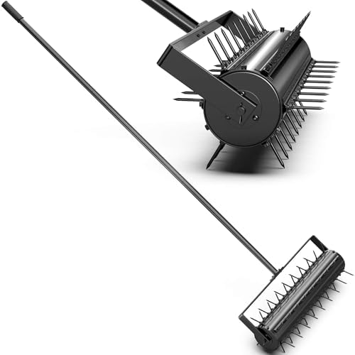 evtmag 22-Inch Patented Lawn Aerator, Rolling Aerator Lawn Tool, Heavy Duty Lawn Aerator Tool, Grass Aerator & Garden Tools for Aeration & Soil Health