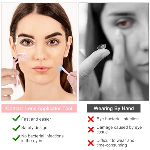Oruola Contact Lenses Applicator Tool,Contact Lens Applicator,Contact Remover Tool for Soft Contacts Insertion Tool Set Includes Tweezers,Contact Lens Case and Contact Lens Remover Plunger Suction Cup