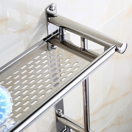 Toallero de acero inoxidable con estante para baños pequeños que necesitan ahorrar espacio 4