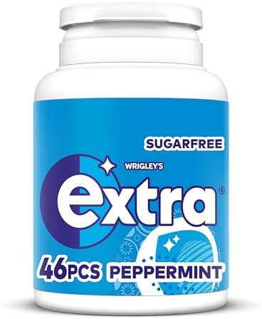 Wrigley's Extra Peppermint Sugar Free Fresh Chewing Gum Bottle 46 Pieces
