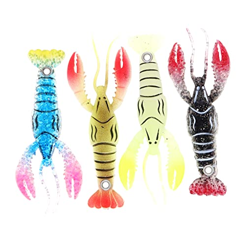 OriGlam 4pcs 3.5inch Crayfish Fishing Lures Bait, Lifelike Crayfish Fishing Lures, Silicone Soft Crawfish Lures Bait Artificial Crawfish Fishing Lures for Carp Bass