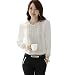 BlairNulk Women's Casual Long-sleeved OL Patchwork Autumn Occupation Shirt