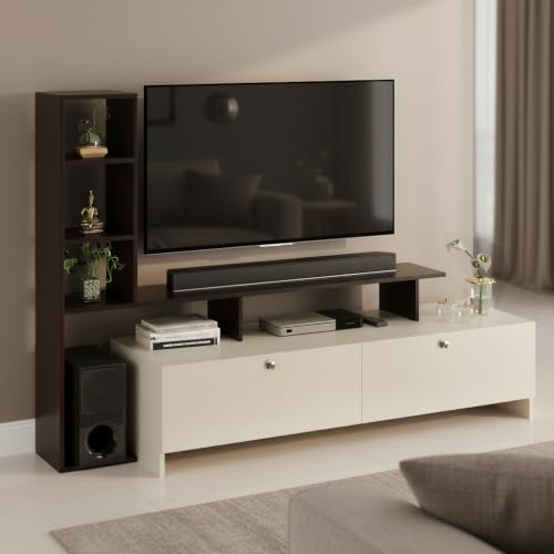 Image of Burlyworth Wooden TV Stand Entertainment Unit for 55 inch