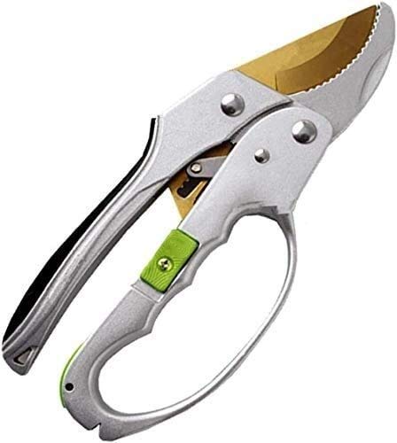 Sécateur de Jardinage à cliquet, Ciseaux de Jardinage à économie de Main-d'œuvre, cisailles de Jardin en Acier Inoxydable, Branches Robustes en Alliage de Zinc