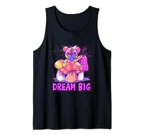 Dream Big Pastel Goth Teddy Bear Tank Top, Black