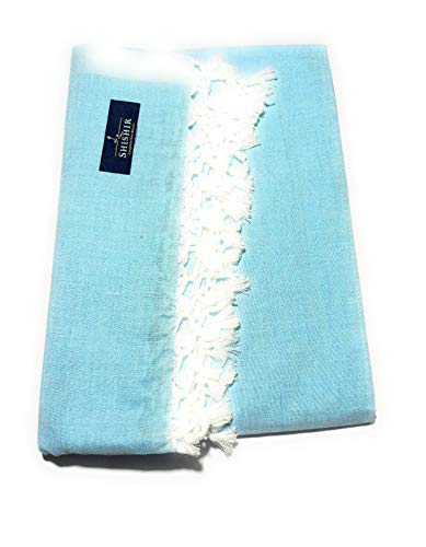 Image of SHISHIR Cotton Handloom Dull Chadar for All Season Standard Blue Easy to Carry in Traveling in Train Buses