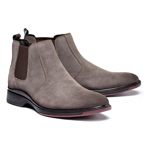 Image of ArcBrothers Men's Chelsea Boots, Relaxed Fit Roomy Toe Box Design, Premium Leather Slip-on Ankle Boots, All-Day Comfort