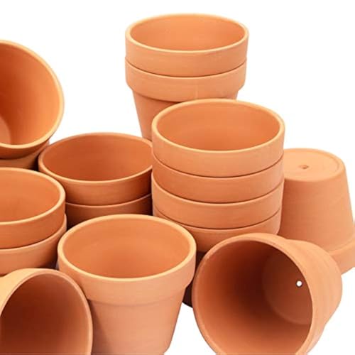 [26 Pack] 4 Planter Nursery Pots Clay Pots Terracotta Pot Clay Ceramic Pottery Planter Cactus Flower Pots Succulent Nursery Pots Garden Terra Cotta Pots with Drainage Hole (4)