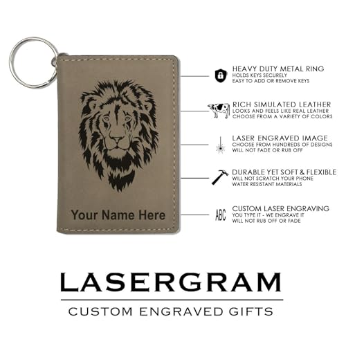 LaserGram ID Holder Wallet, Zodiac Sign Scorpio, Personalized Engraving Included (Light Brown)4