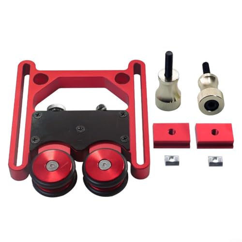 Rueda de presión para sierra de mesa de aluminio rojo para solucionar desvíos de corte 8