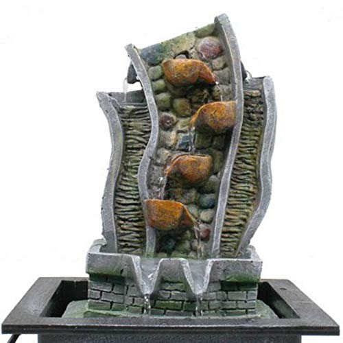 Fonte de Água Decorativa Resina Cascata Iluminação de Led GT739 - Lorben