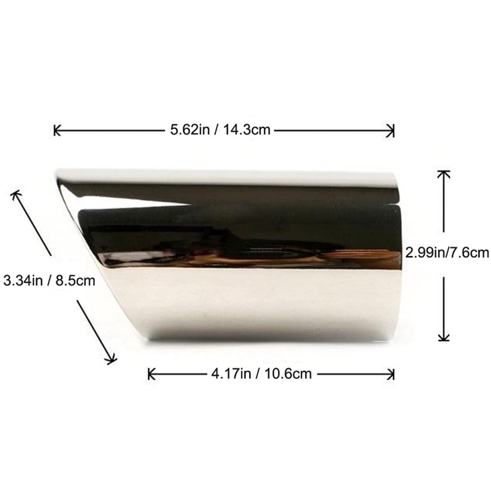 per VW per CC 2012-2015 per P&assat 2011-2015 per Tiguan Silenziatore di Scarico in Acciaio Inox Punta 3 Pollici/7.6 Cm Silenziatore di Aspirazione Tubo di Coda Punta Scarico Dell'Auto