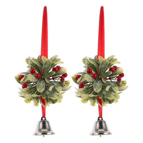 Levemolo 2 Piezas de muérdago para decoración navideña: muérdago Artificial para Puerta de Entrada, Adornos navideños con Forma de Bola para Decorar el árbol de la Puerta de la Cocina.