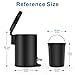 H+lux Small Trash Can with Lid Soft Close, Foot Pedal Round Bathroom Garbage Can with Stainless Steel Removable Inner Wastebasket, Anti-Fingerprint Matt Finish, 0.8Gal/3L, Black