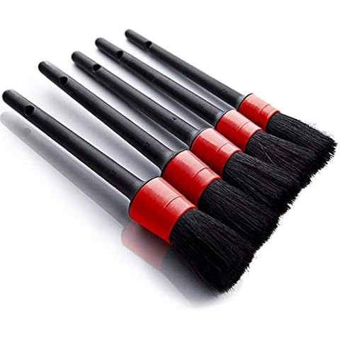 Auto Car Detailing Brush Set(Set of 5)- Automotive Detail Cleaning Brushes For Cleaning Wheels, Engine, Interior, Emblems, Interior, Exterior, Air Vents Cover