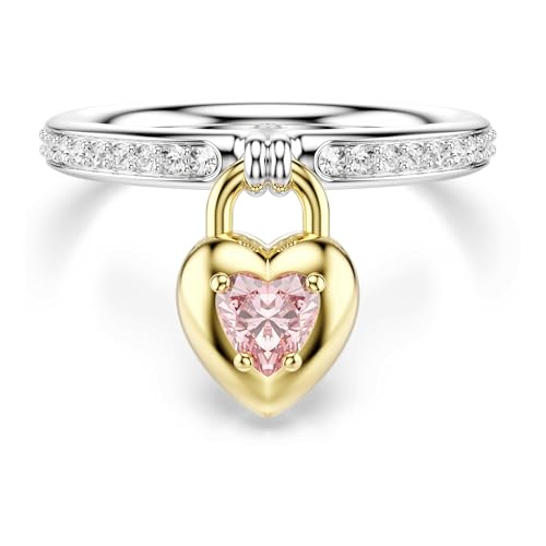 Swarovski Bague avec motif Idyllia, Tailles variées, Cœur, Finition mix de métal