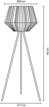 Modna Lampa Stoj±ca Paco Home Do Salonu Do Sypialni Ratanowy Wygl±d Styl Boho Kosz E27, Podstawa lampy: Trójno¿na Bia³a, Aba¿ur: Bia³y (?33 cm)