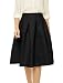 Allegra K Lady Pleated Floral Jacquard A-line Midi Skirt S Black