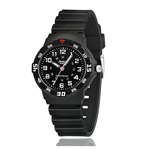 Barn analog klocka vattentät tid undervisning pojkar flickor klocka barn kvarts klocka mjukt band armbandsur för barn, Svart, rem