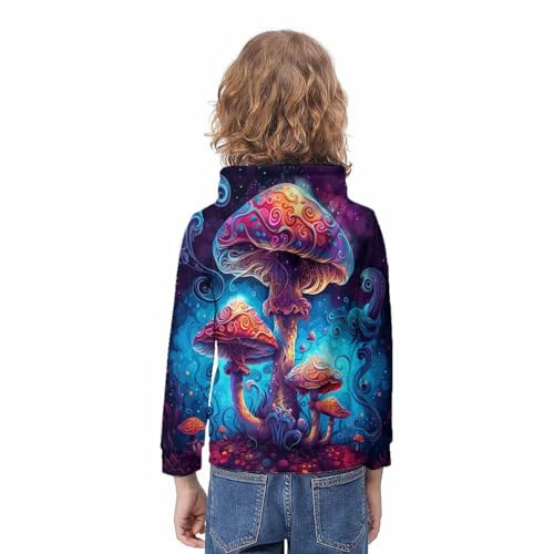 Sweat à capuche champignon 3D ado 11-13 ans pull hiver avec poche