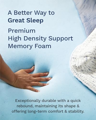Image of ViscoSoft 2 Inch Memory Foam Mattress Topper Short Queen - Select High Density Ventilated RV Mattress Pad - Premium Removable Rayon Cover