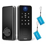 Tilvision Fingerprint Door Lock,Keyless Entry Touchscreen Keypad Deadbolt with Fingerprint,Fob & Pas