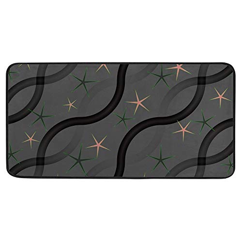 Alfombrilla antideslizante de cocina impermeable y lavable con diseño de triángulos 2
