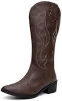 Bota Feminina Cano Alto Texana Western Bico Fino Montaria Bordada Country 35 ao 42