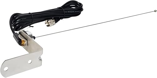 Miniatura 2 de HYS Antena VHF NMO, antena de látigo de 17.9 pulgadas con montaje NMO de 13.1 ft (13.1 pies) PL259 (UHF macho) cable coaxial RG58 y soporte en forma