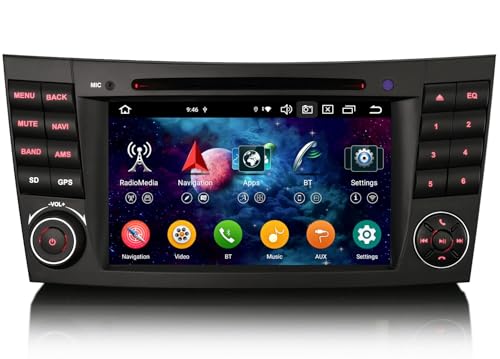 Erisin 8 Core Android 14 Car Stereo Head Unit for Mercedes CLS/E-Class W211 W219 C219 Carplay DSP Bluetooth 5.0 Handsfree Wifi SWC DAB+ GPS SatNav DVR IPS DVD Player
