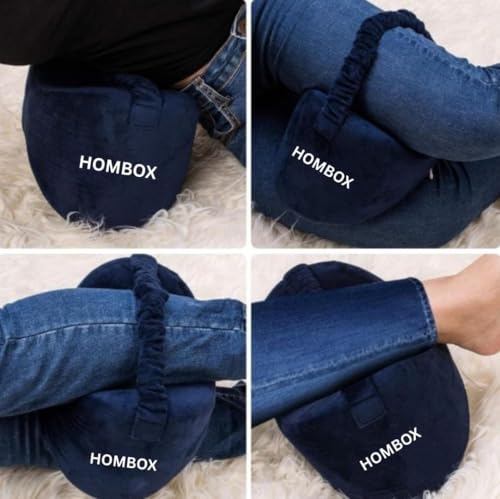 Image of HOMBOX Knee Pillow for Sleeping, Side Sleeper, Sciatica Pain Relief, Knee Joints, Pregnancy, Hips and Legs Pain, Leg Cushion with Washable Cover, Royal Blue, Pack of 1