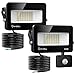 Produktbild Onforu 2er 35W LED Strahler mit Bewegungsmelder, Superhell 3000LM LED Fluter Außenstrahler, Flutlicht IP66 Wasserdicht, 5000K Tageslichtweiß Scheinwerfer Flutlichtstrahler für Garten, Garage, Hof