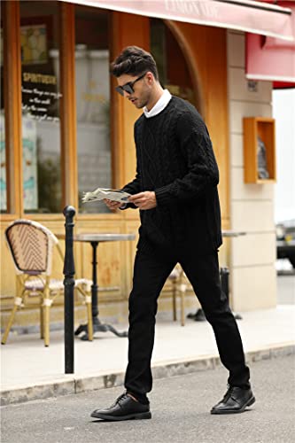 Gemijacka Maglione da uomo con scollo rotondo, a