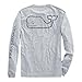 vineyard vines Men's Long Sleeve Vintage Whale Pocket T-Shirt, Gray Heather, Large