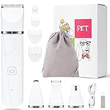 Dog Grooming Clippers kit, 4 in 1 Low Noise Pet Grooming Kit, Rechargeable Cordless IPx7 Dog Hair Cl