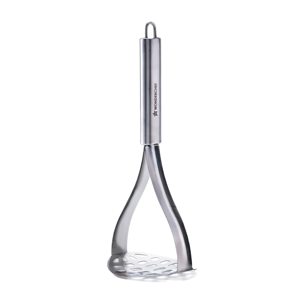 Wonderchef Ambrosia Potato Masher|Food-Grade Stainless-Steel | Comfortable Handle | Multi-Purpose Kitchen Tool – for Potato & Vegetable Mashing, Pav Bhaji, Baby Food | Easy to Clean | 1-Year Warranty-image-29