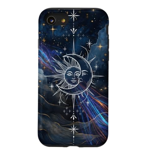 Mystical Sun Moon Nebula Art Cosmic Harmony Design �X�}�z�P�[�X iPhone SE (2020) / 7 / 8 �p