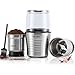 CGOLDENWALL Moulin à Café Électrique 2 en 1 Humide et Sec Broyage 300W pour Épices Noix Haricots et Ingrédients en Acier Inoxydable avec Lame Bol Brosse Cuillère