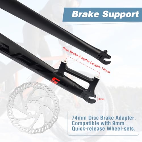MEGHNA Bike Rigid Front Fork Aluminium Alloy Lightweight Universal for 26/27/5/29" Mountain Bike Disc Brake 28.6mm Threadless Straight Bicycle Front Fork